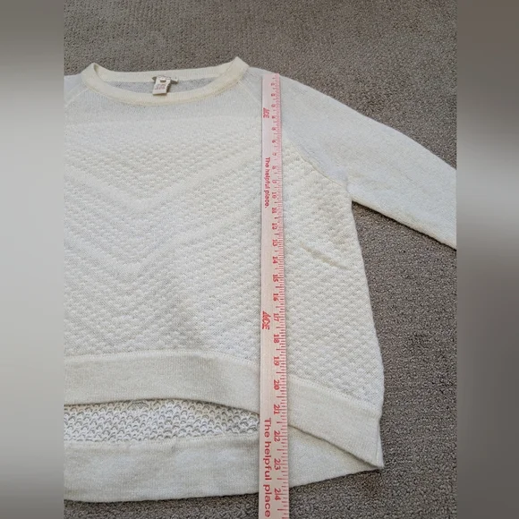 Sundance Womens Large Drifting Snow Ivory Sweater Knit Wool Mohair Classic - Picture 3 of 6